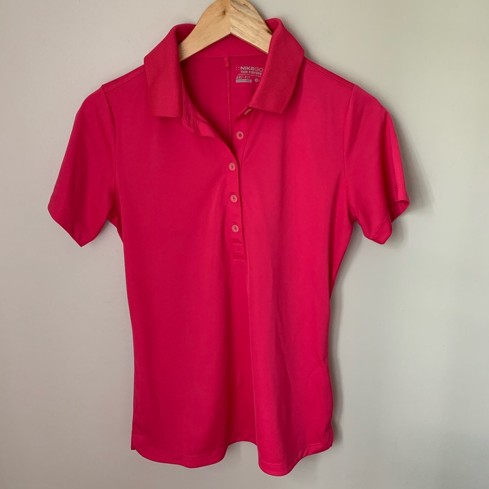 Nike Women’s Golf Dri-Fit Shirt- Hot Pink